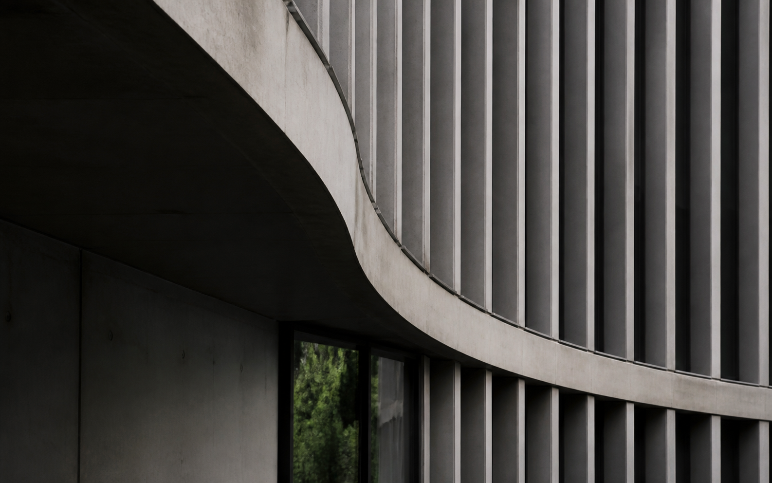 Abstract curved concrete architecture